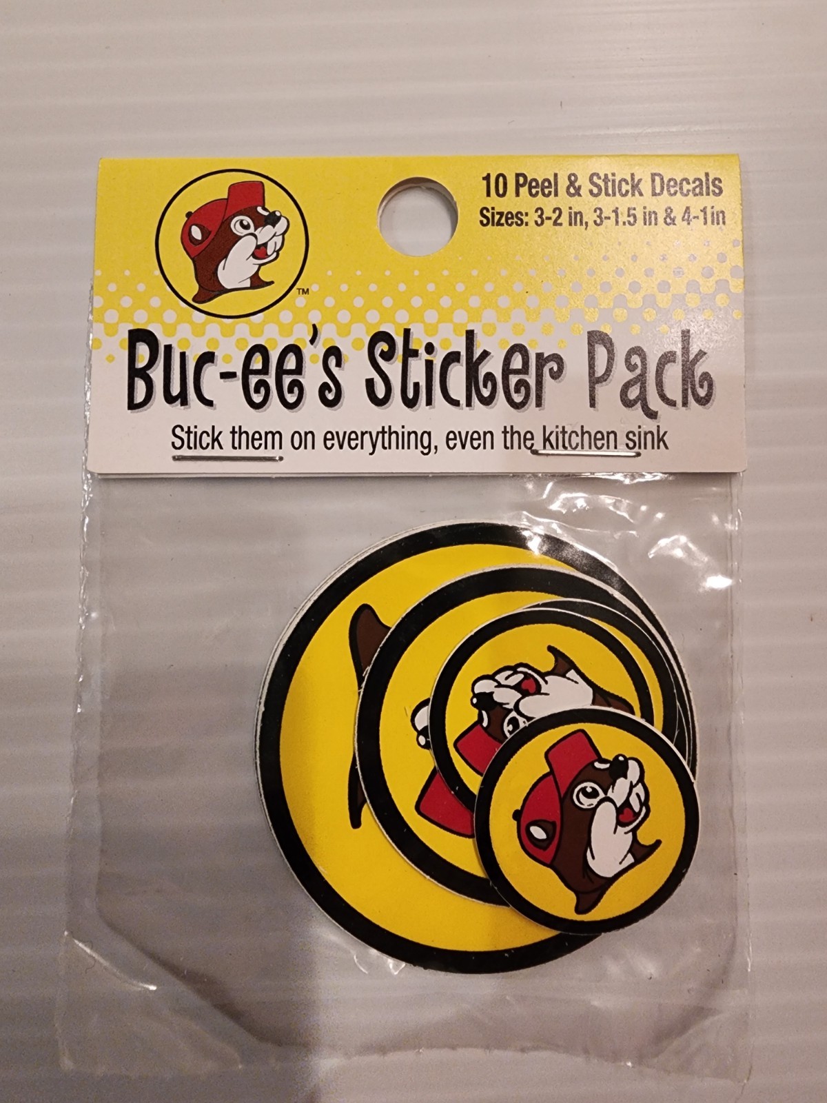 Buc-ee’s Sticker Pack – 10 Stickers with Buc-ee’s Logo – Variety of sizes