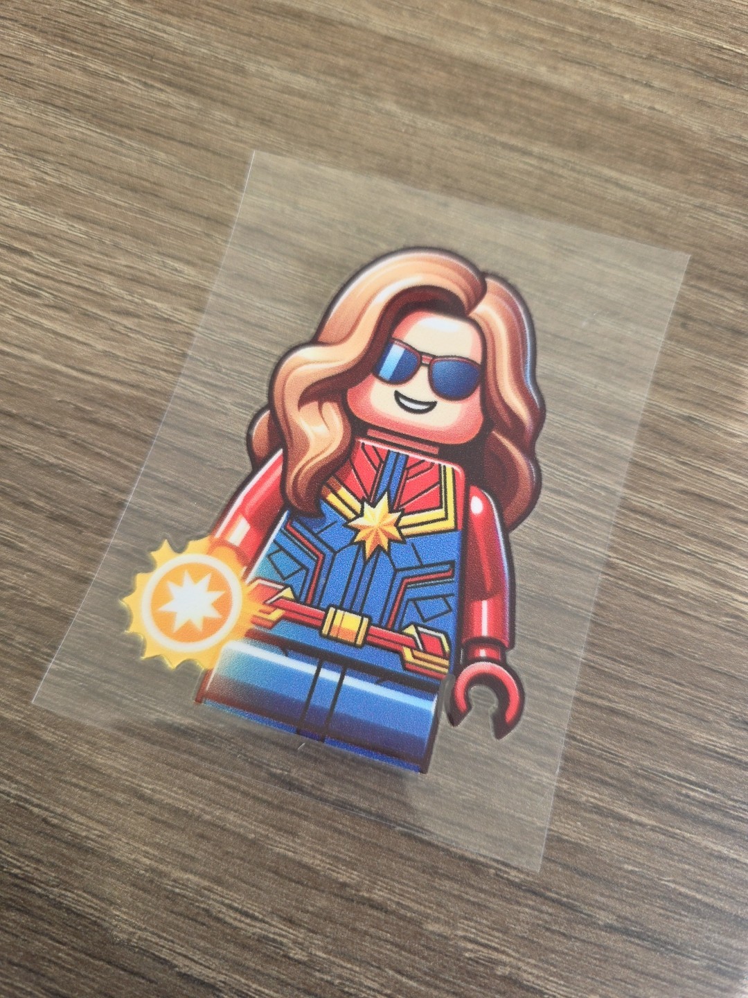 Lego Captain Marvel Figurine UVDTF Decal Made In USA Waterproof