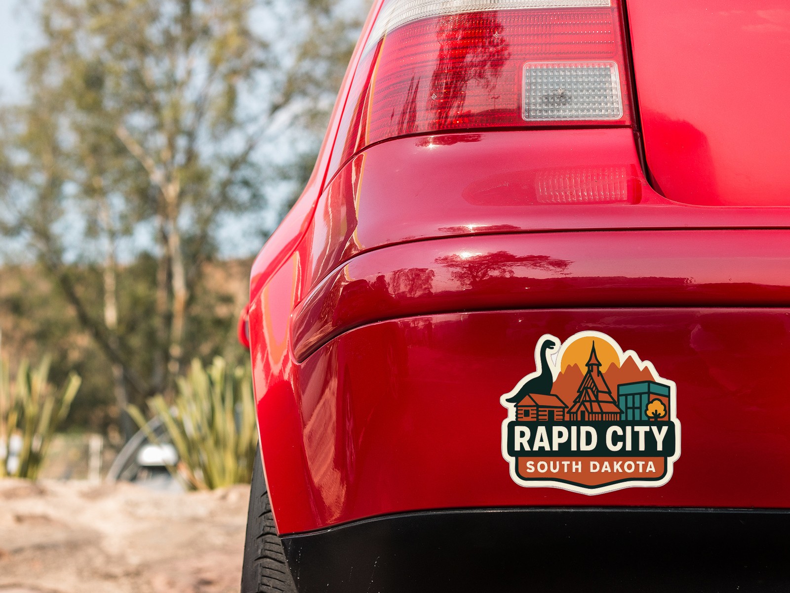 Rapid City South Dakota Sticker Decal Vinyl Die-Cut City Skyline Landmark Design