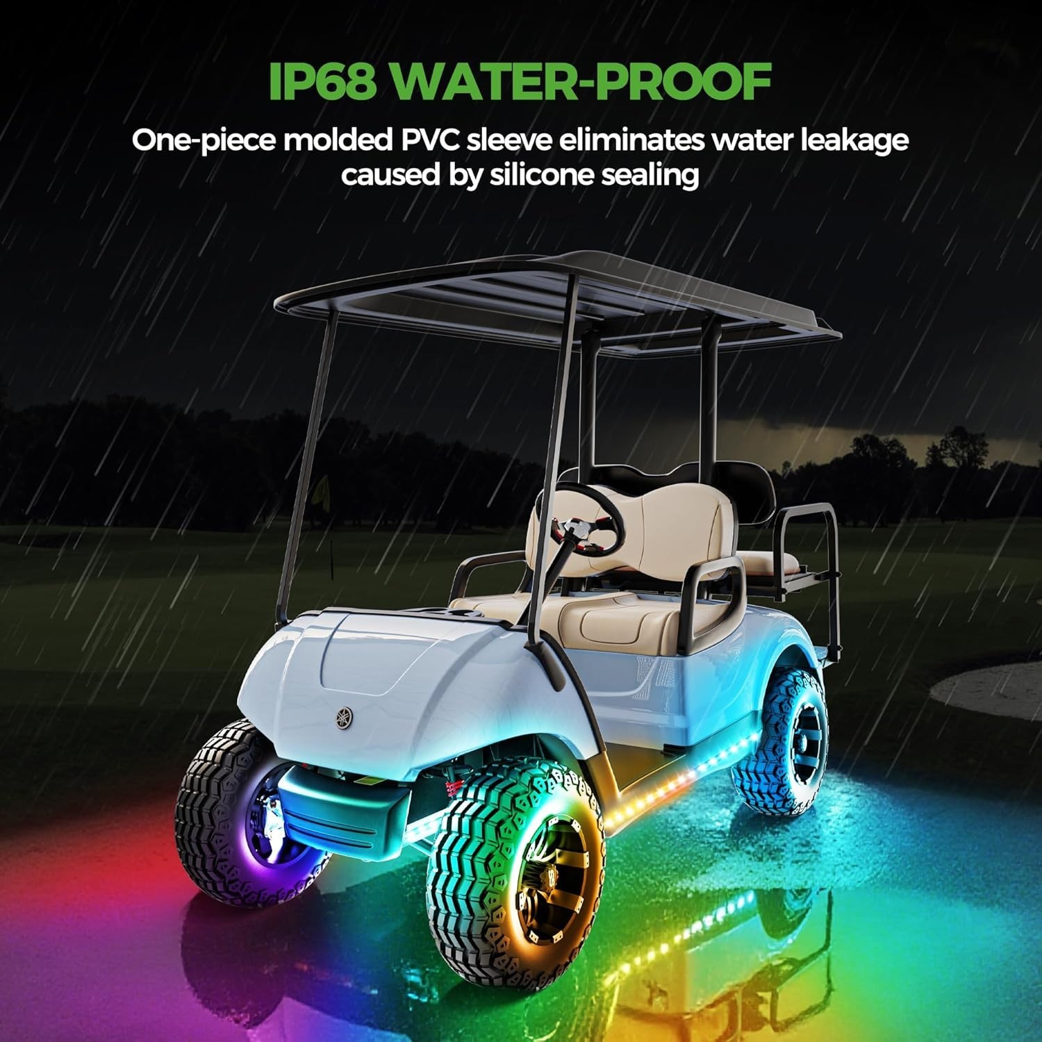 10L0L 4PCS Golf Cart Underbody Light Kit, Underglow LED Lights Kit