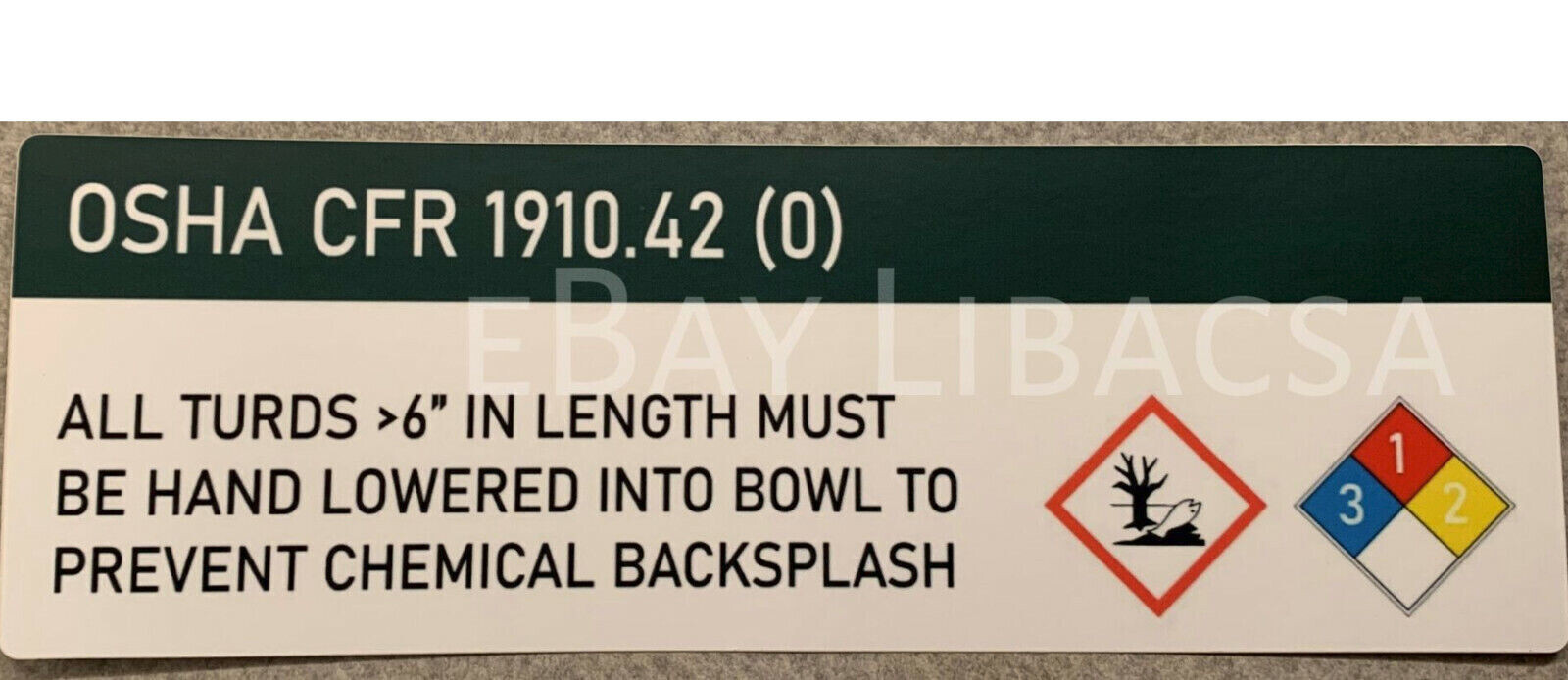 OSHA Turd Warning Prank Funny Bumper Work Bathroom Sticker