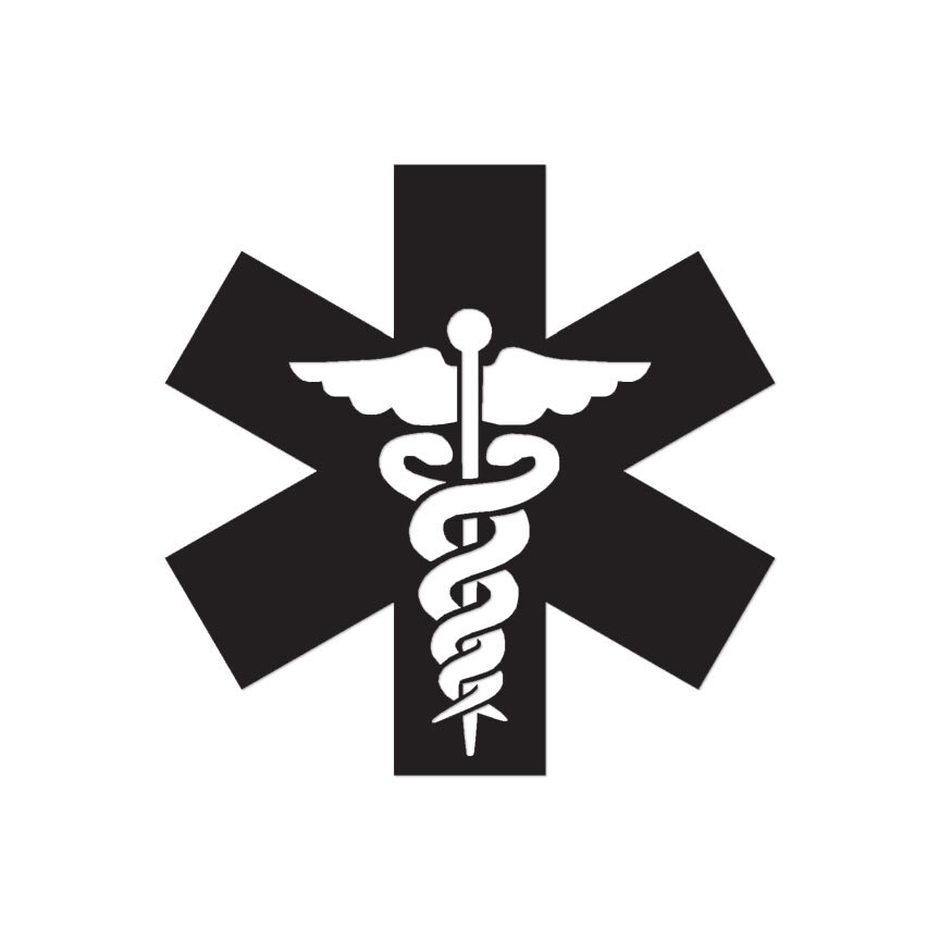 Caduceus Medical Symbol – Decal Sticker – Multiple Colors & Sizes – ebn3253
