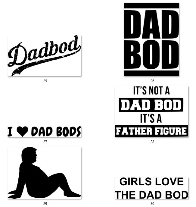 Dad Bod Theme Decals 5″
