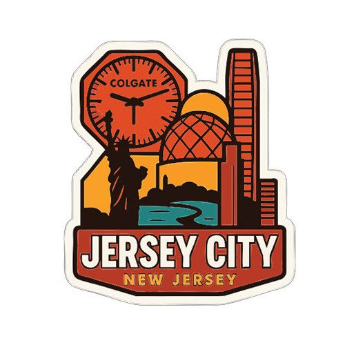 Jersey City New Jersey Sticker Decal Vinyl Die-Cut City Skyline Landmark Design