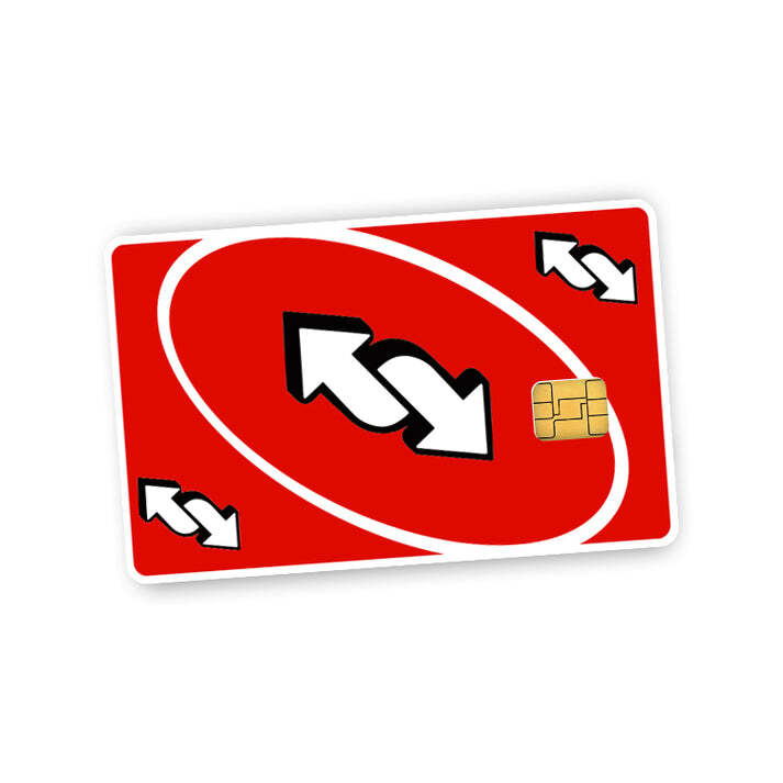UNO Reverse Card Skin (4-Pack) | Red, Yellow, Blue, Green | Funny Game Night Sti