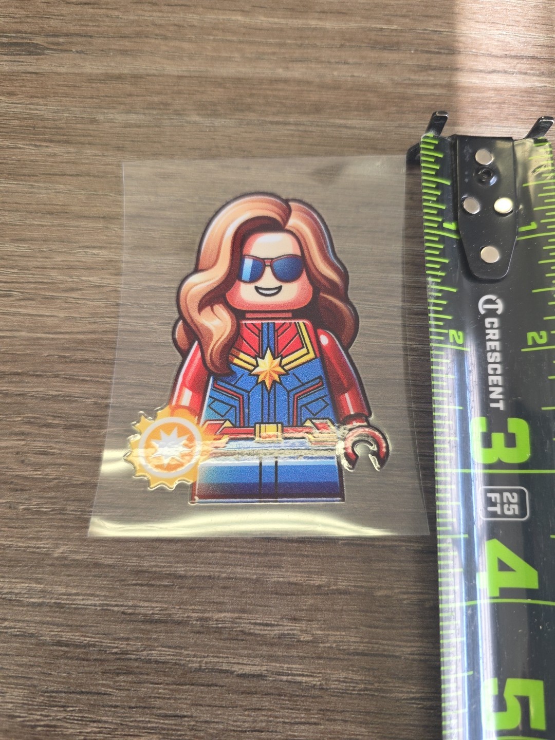 Lego Captain Marvel Figurine UVDTF Decal Made In USA Waterproof