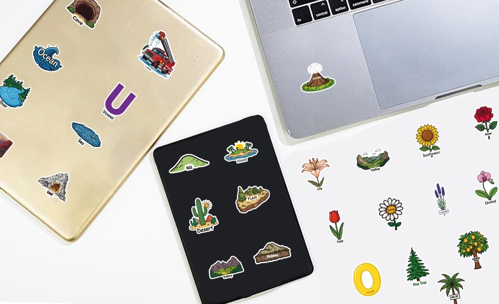 100 Educational Stickers Pack For Kids Learning | ScreenFree Fun by Dreamstiki |
