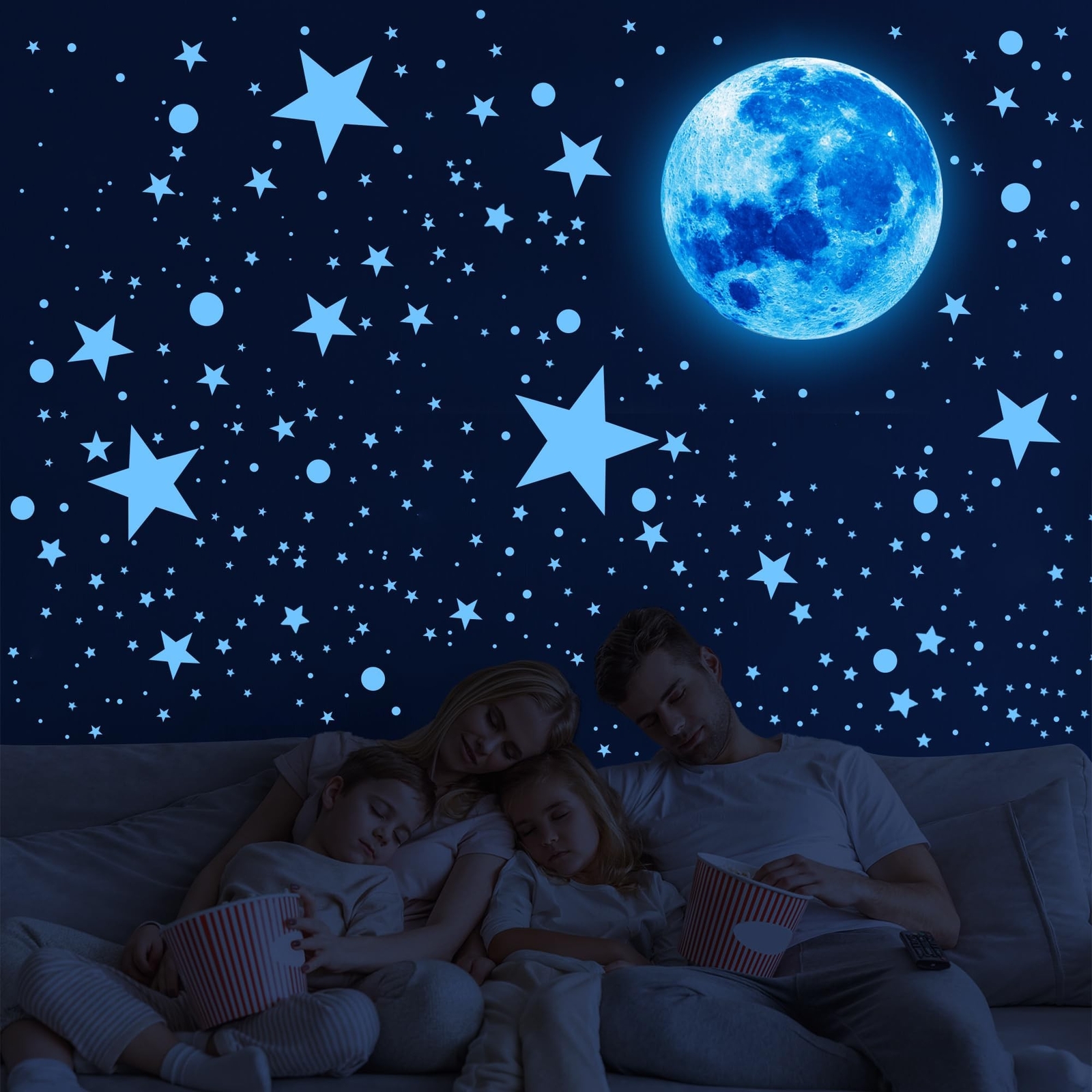 492Pcs Glow in The Dark Stars for Ceiling Glow in The Dark Moon and Space Wal…