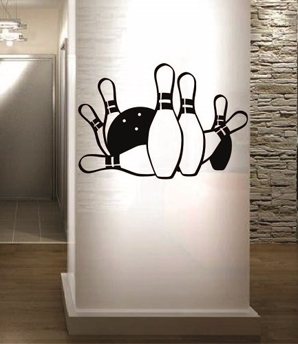 Vinyl Decal Bowling Game Skittle Pins Ball Sports Any Room Wall Art Sticker 917