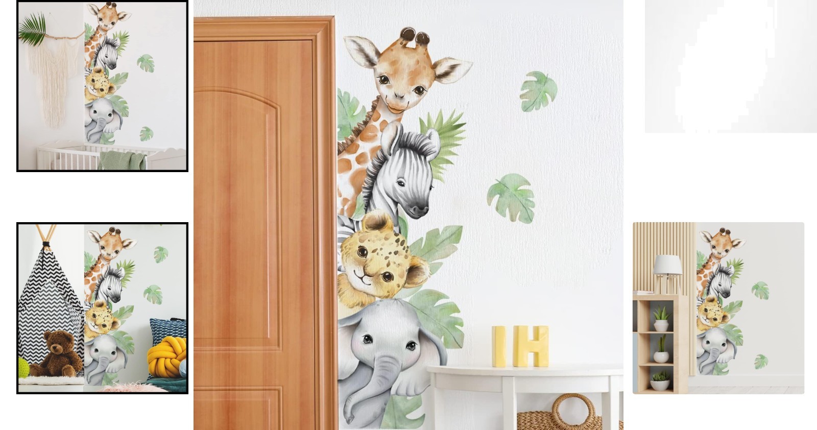 44.88” Waterproof Jungle Animal Stickers for Kids’ Nursery and Playroom Decor