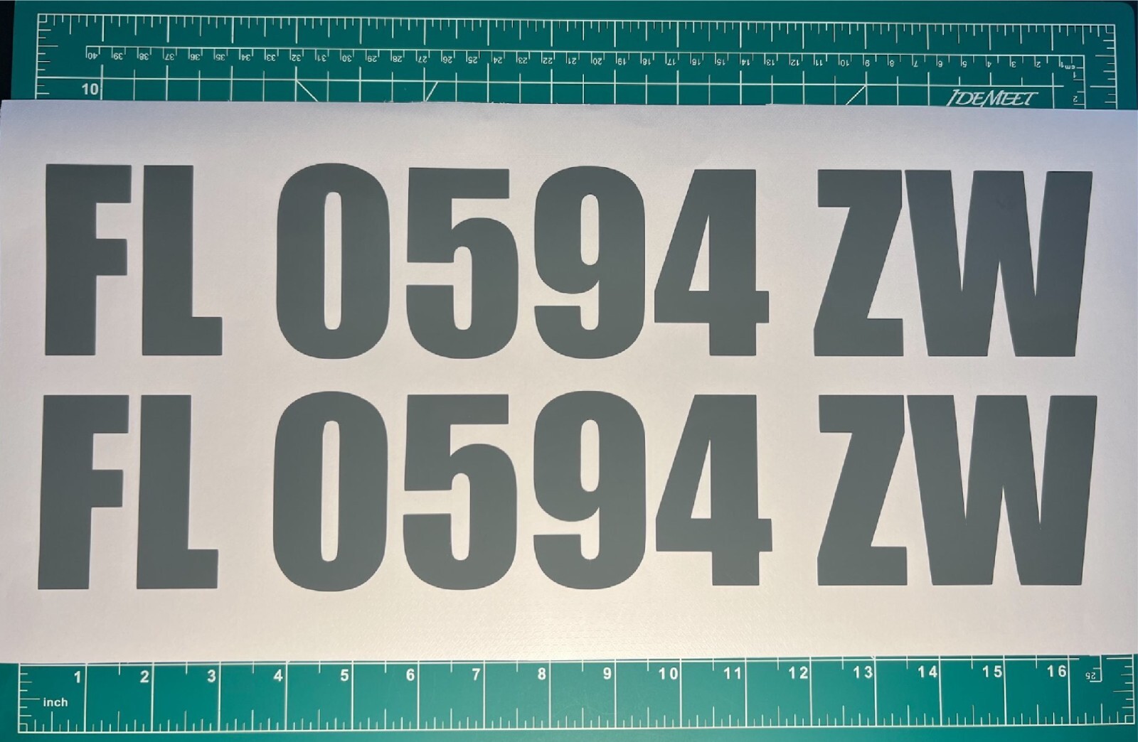 Set of 2 Vinyl Decals Boat Registration ID Number Pair Lettering Left Right Hull
