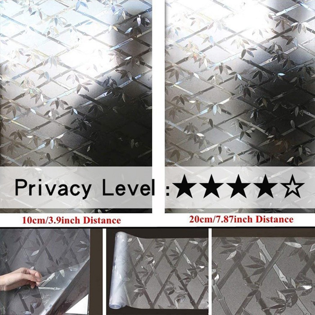1X 45*100CM Privacy Glass Film Sticker Static Cling Stained Bathroom Home UK