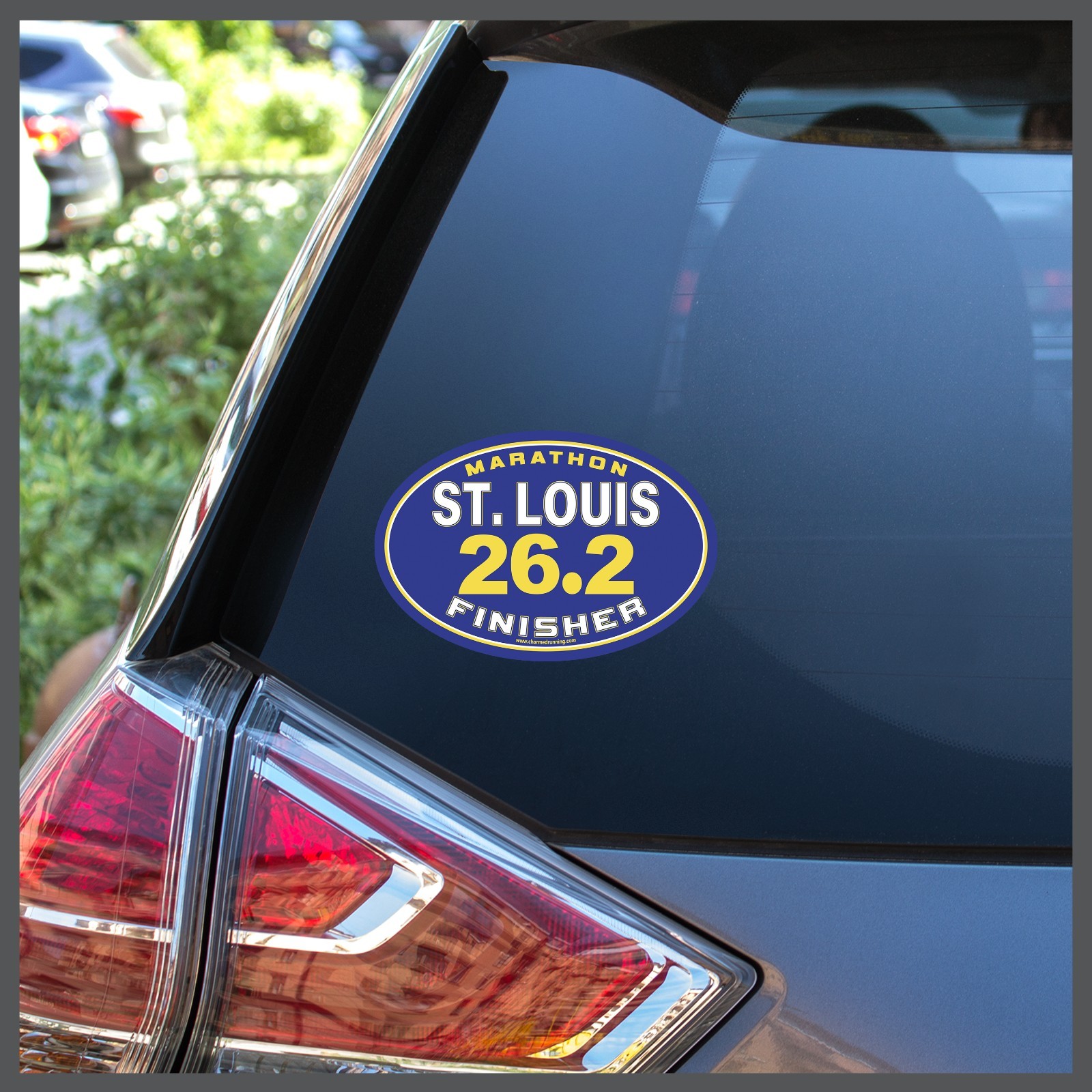 St. Louis Marathon 26.2 Finisher CUSTOM YEAR Removable Sticker or Car Magnet