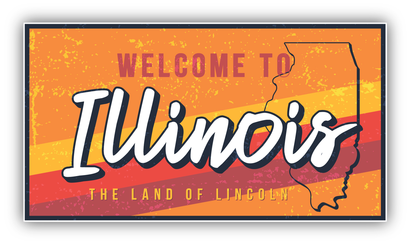 Welcome To Illinois USA State Vinyl Sticker Decal