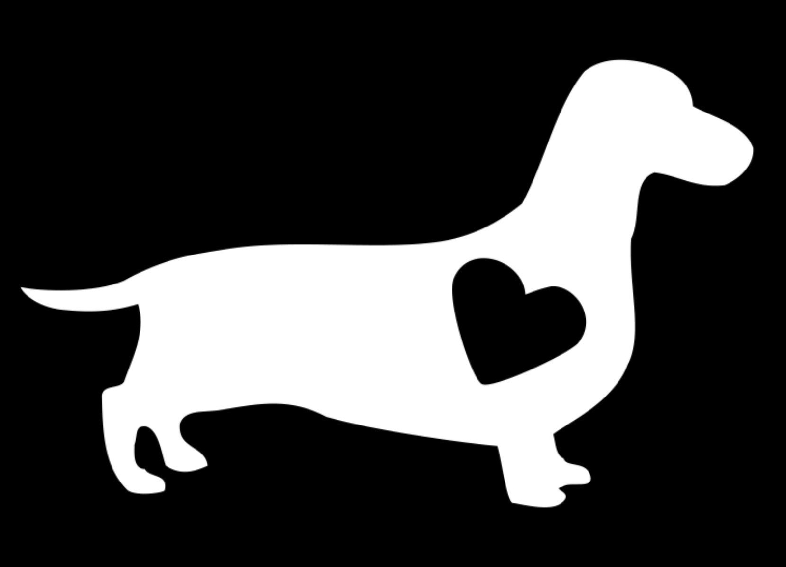 CMI Dachshund Dog with Heart Vinyl Decal Bumper Sticker (White, 8″)