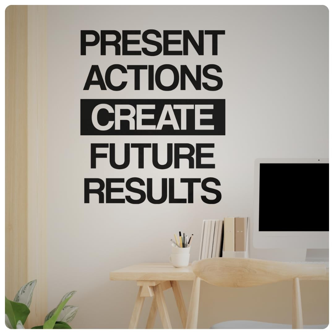 – Present Actions Wall Decal – Motivational Sticker Quote, Inspirational Viny…