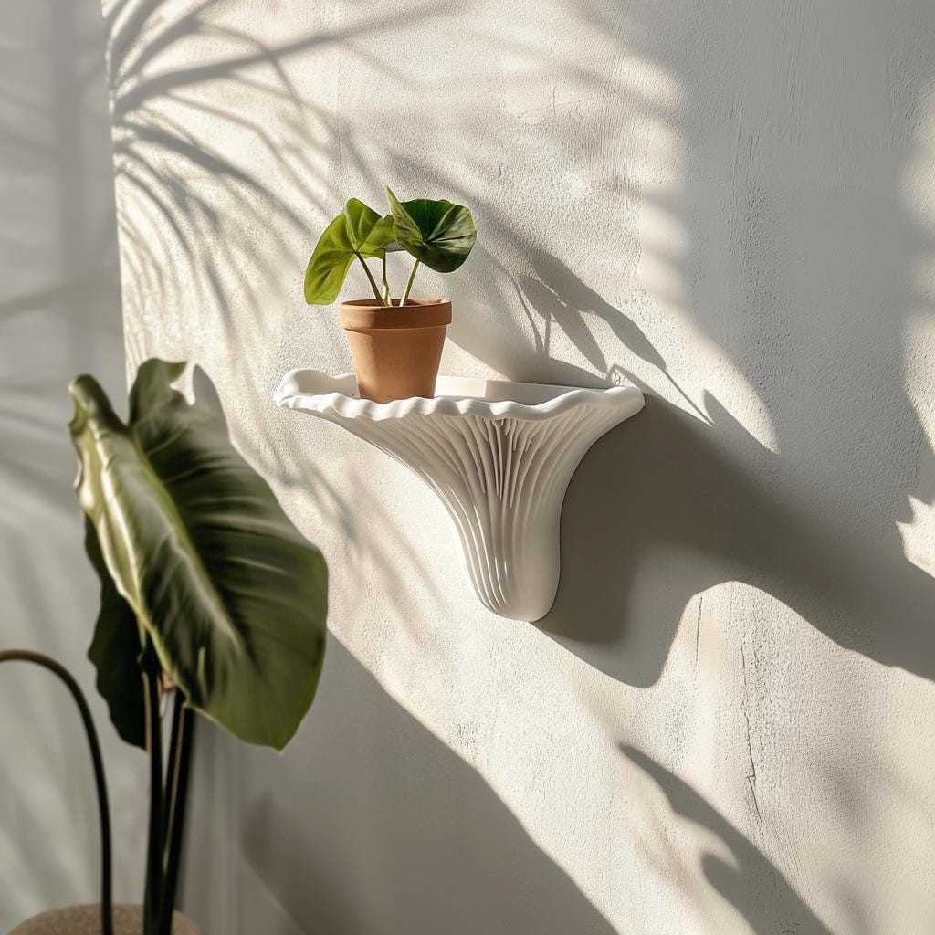 3D Printed Mushroom Wall Shelf – Artists Conk Design | Minimalist Floating