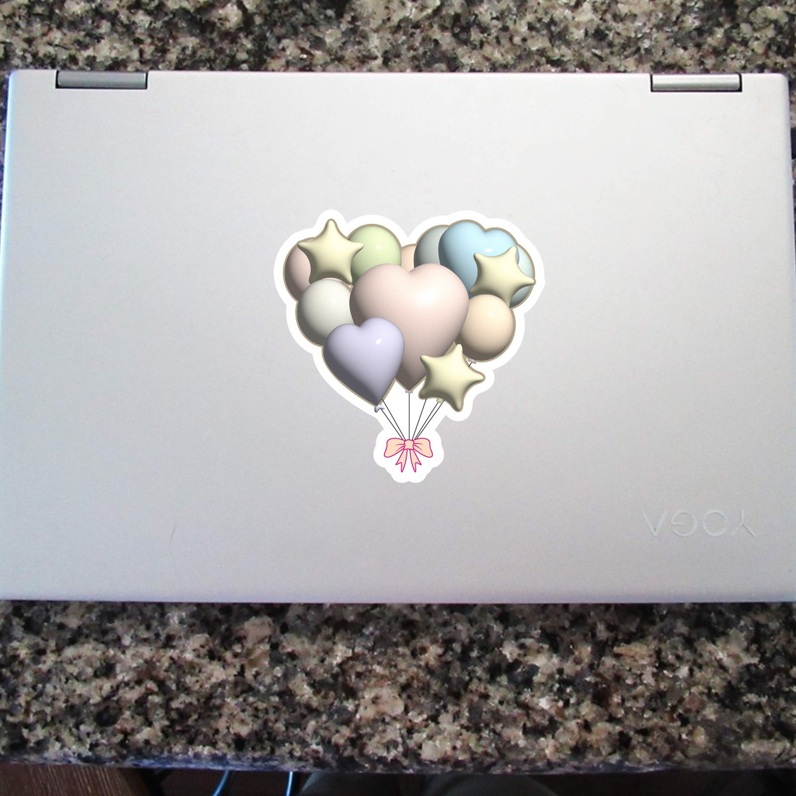 Heart Balloon Vinyl Sticker Pastel Waterproof Decal for Water Bottle Car Laptop