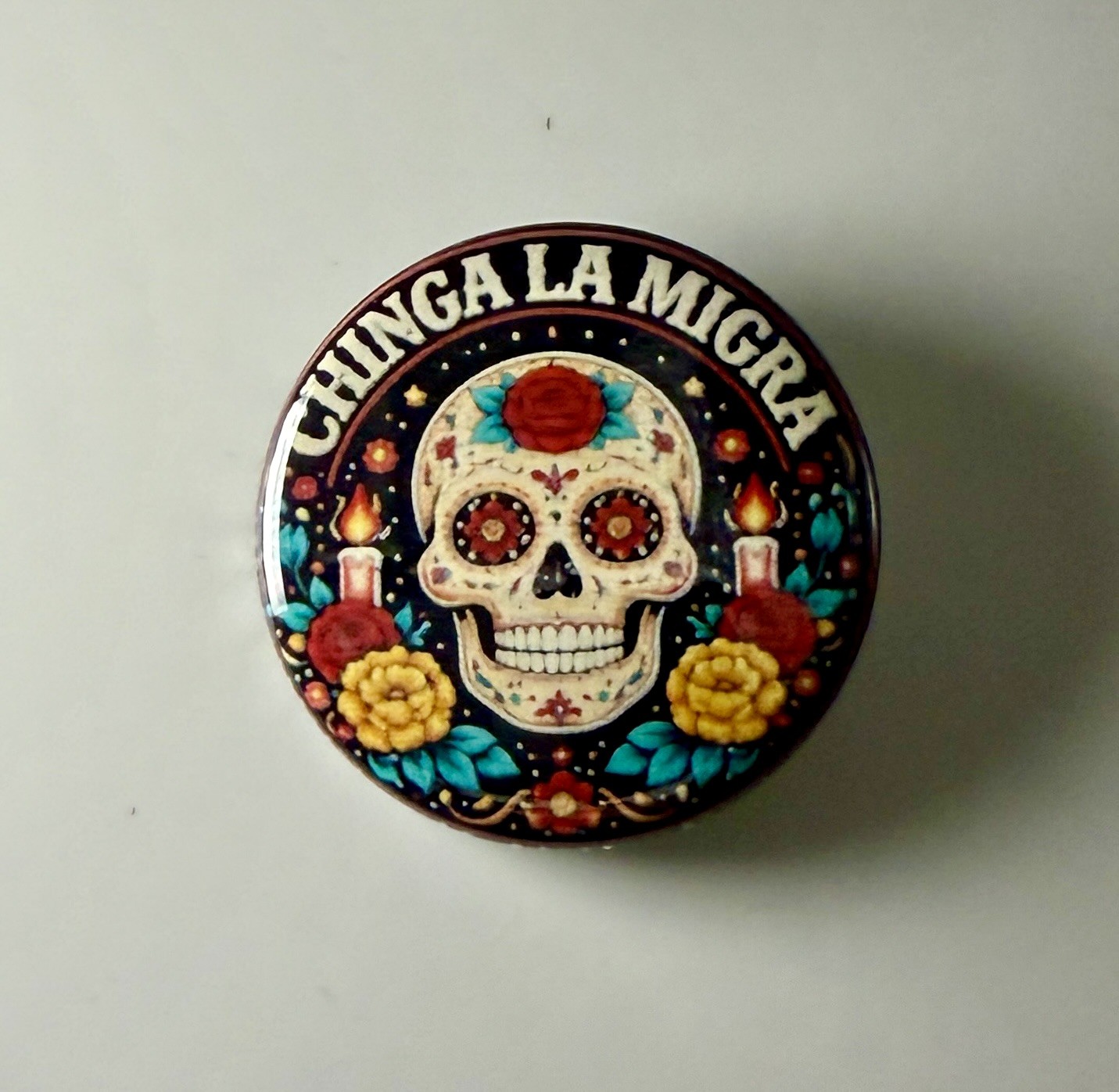 Chinga La Migra Abolish ICE I.C.E. Anti-Fascist 1.25″ Button C009B125 Badge Pin
