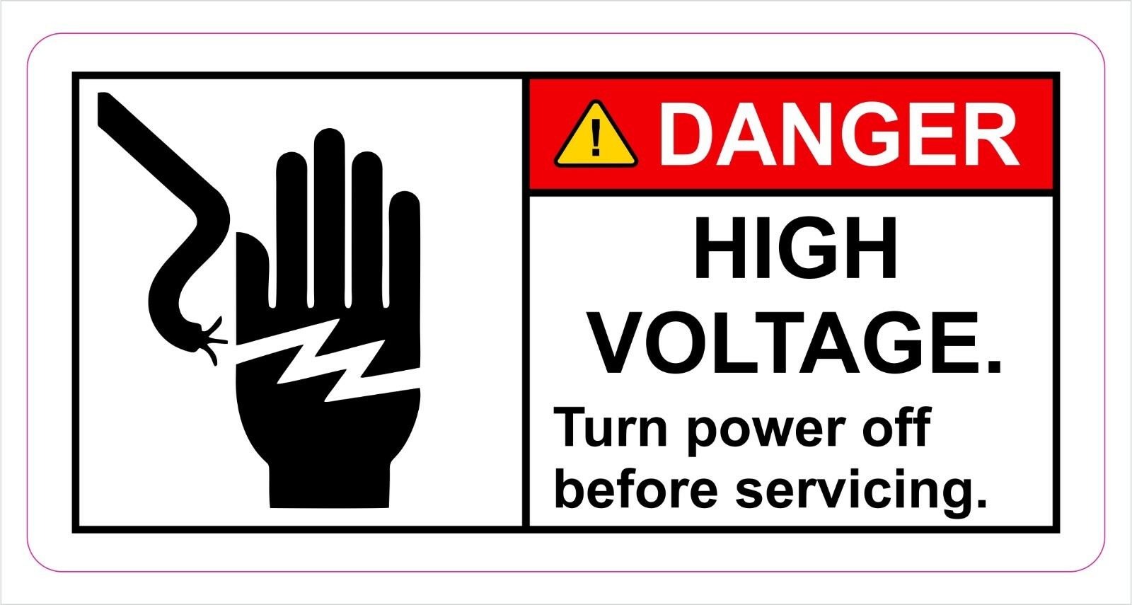 Danger High Voltage Sticker Decal Label Electrical Safety Free Shipping
