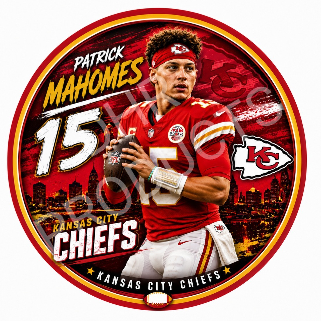 Patrick Mahomes Kansas City Football Weather Resistant Vinyl Sticker/Decal 01