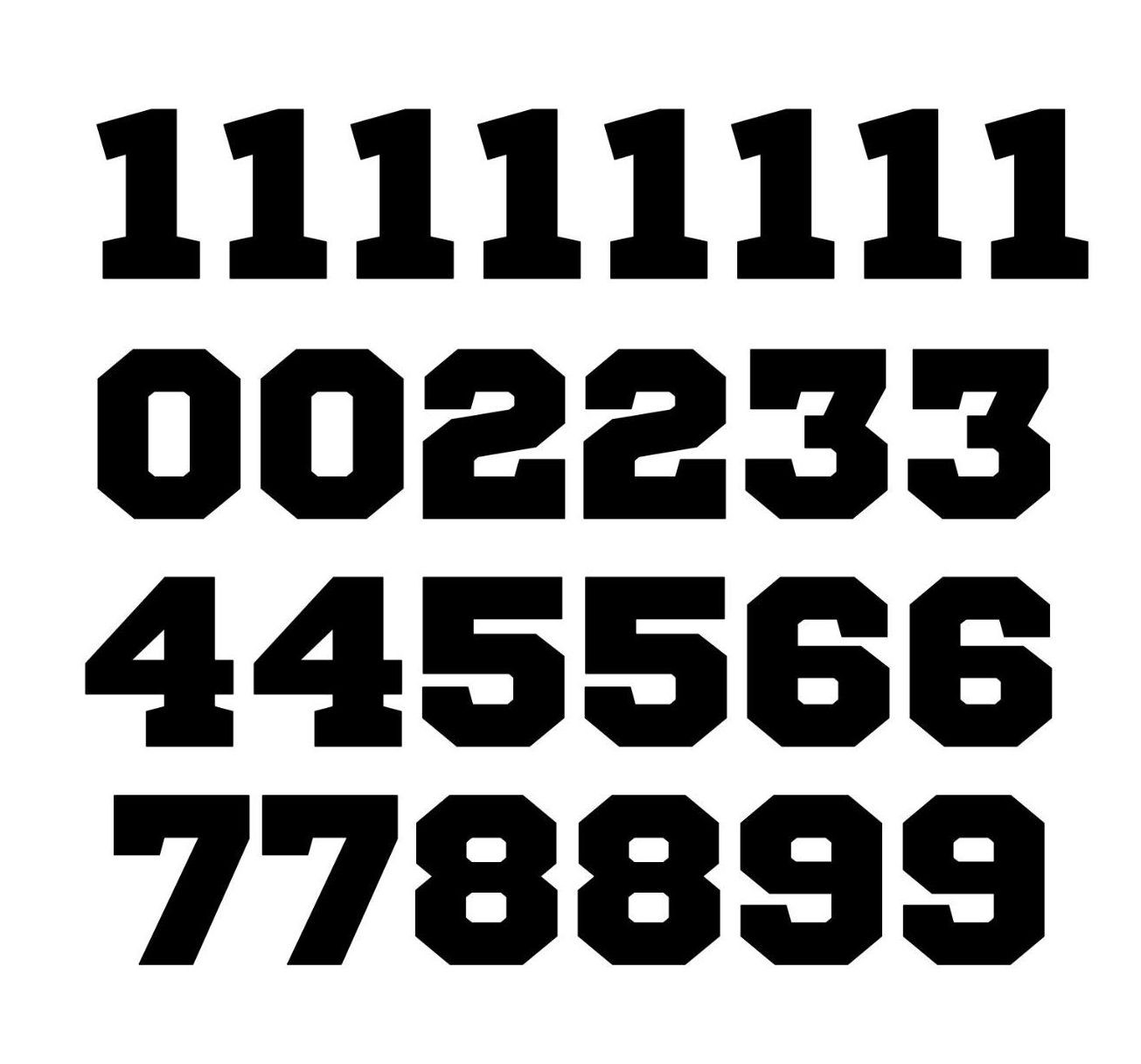 Batting Helmet Sport Vinyl Decals Set of 26 Numbers – Select Size & Color