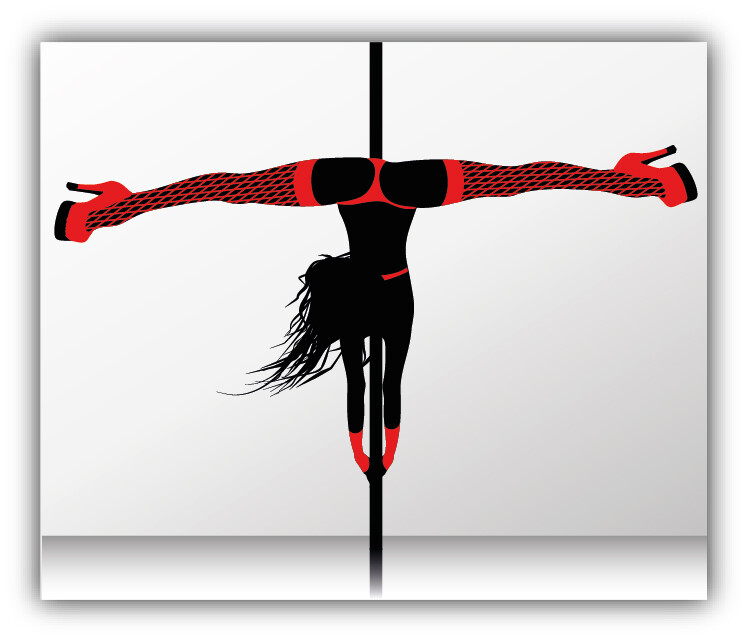 Pole Dance Erotic Striptease Car Bumper Sticker Decal