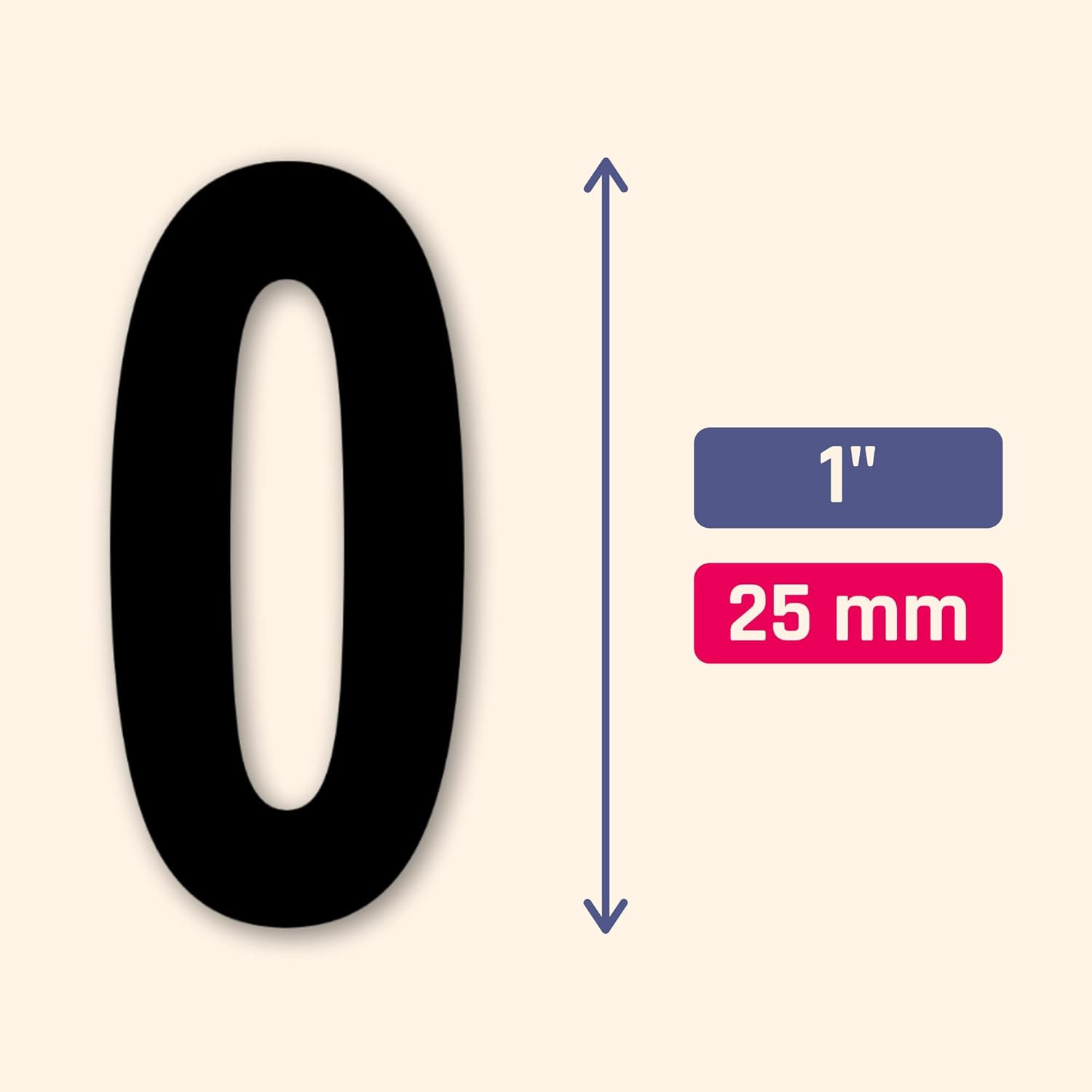 600 Pieces, 1″ – Number Stickers, Waterproof Vinyl Stick on Numbers – Black