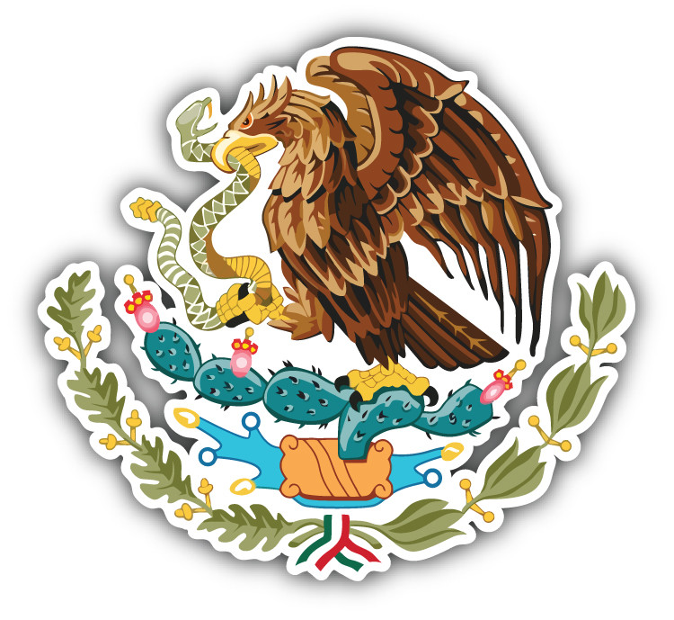 Mexico Coat Of Arms Car Bumper Sticker Decal – 3”, 5” or 6”