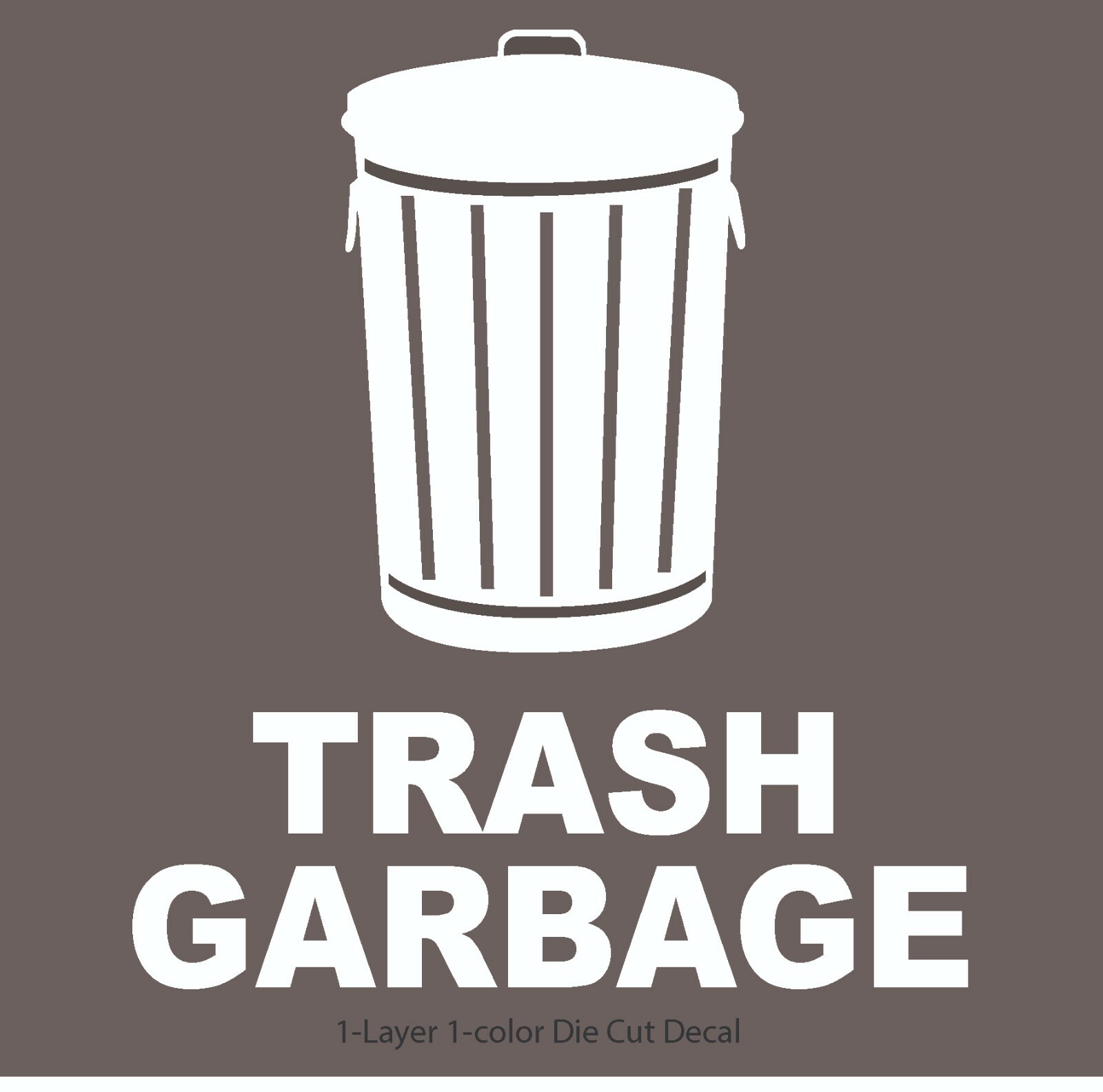 2″ – 24″ Trash Garbage Decal Sign&Text – Die Cut Vinyl Decal Sticker for Bins