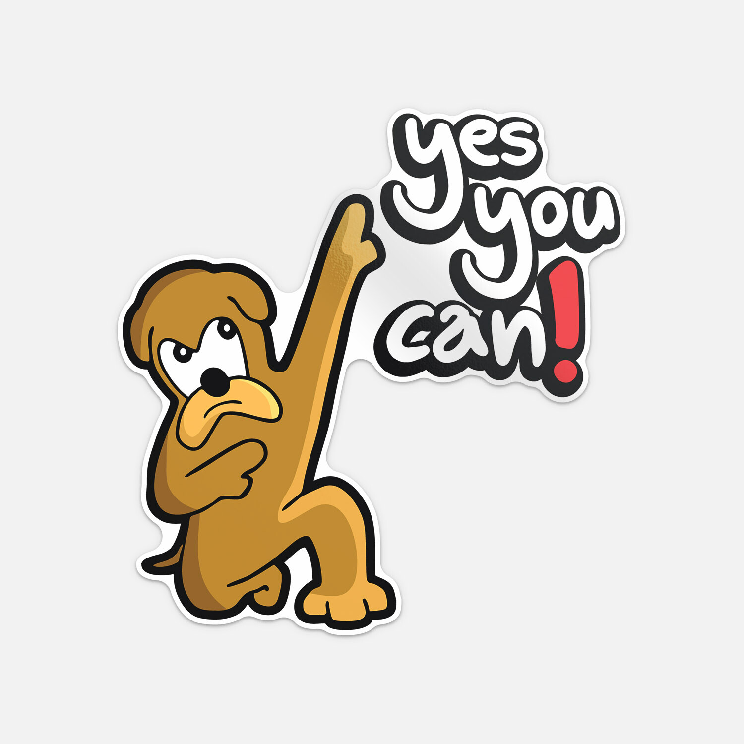 Yes You Can Dog Slogan Vinyl Sticker Decal