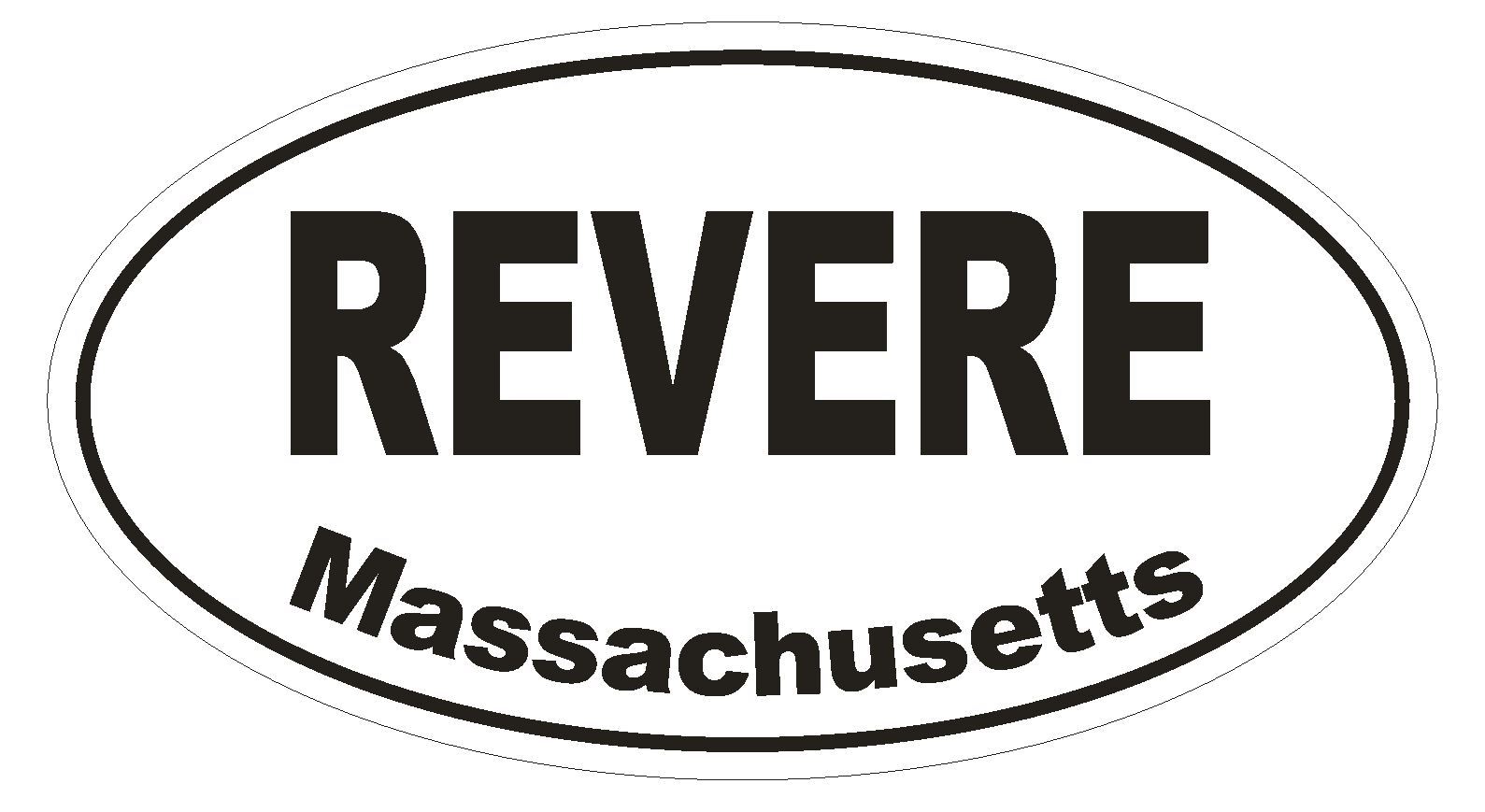 Revere Massachusetts Oval Bumper Sticker or Helmet Sticker D1450 Euro Oval