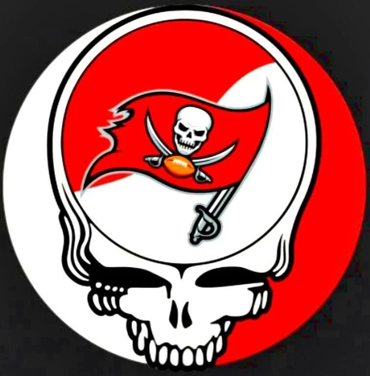⚡️GRATEFUL DEAD Tampa Bay Buccaneers Stealie Sticker *NEW* Measures 3″ x 3″