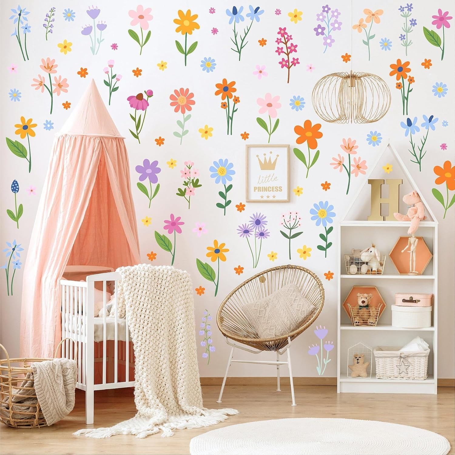Floral Wall Decals – 102 Pcs Peel and Stick Vinyl Flower Stickers – Assorted …