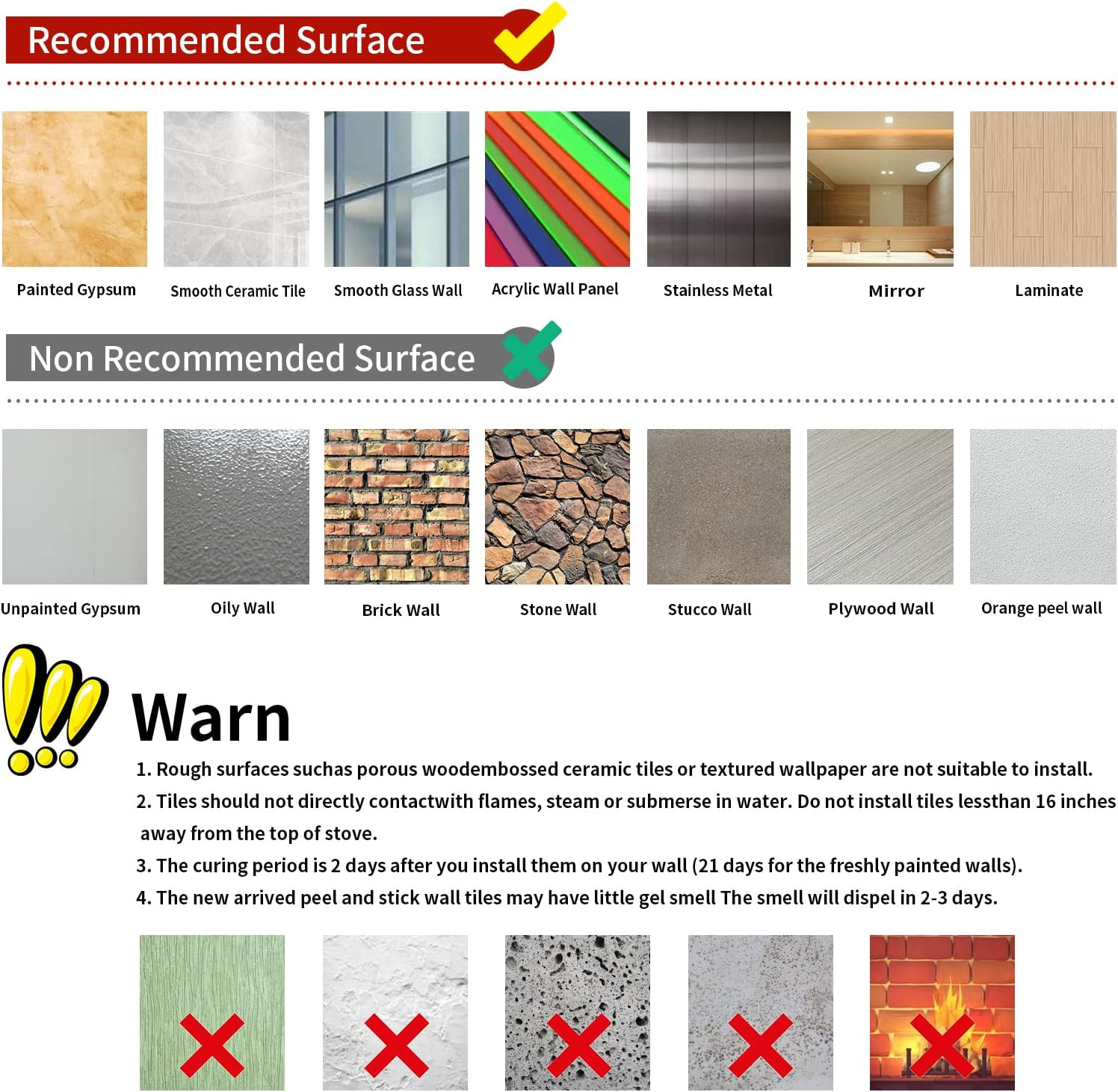 12 Pcs (6X6 In) Decorative Tile Stickers,Peel and Stick Wallcovering Self-Adhesi