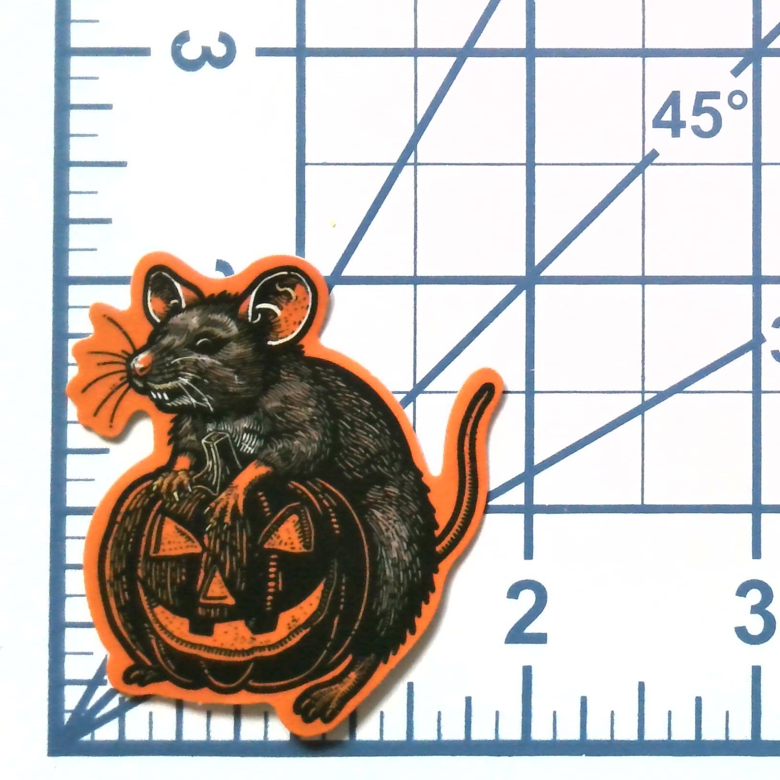 Halloween Rat Sticker Jack O Lantern Pumpkin Vinyl Die Cut Spooky Scrapbook Art