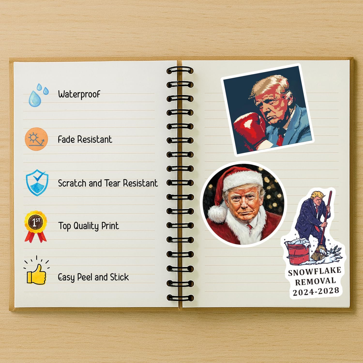 100 Pack President Stickers, American Graphic Picture Decal for Laptop, Phone, V