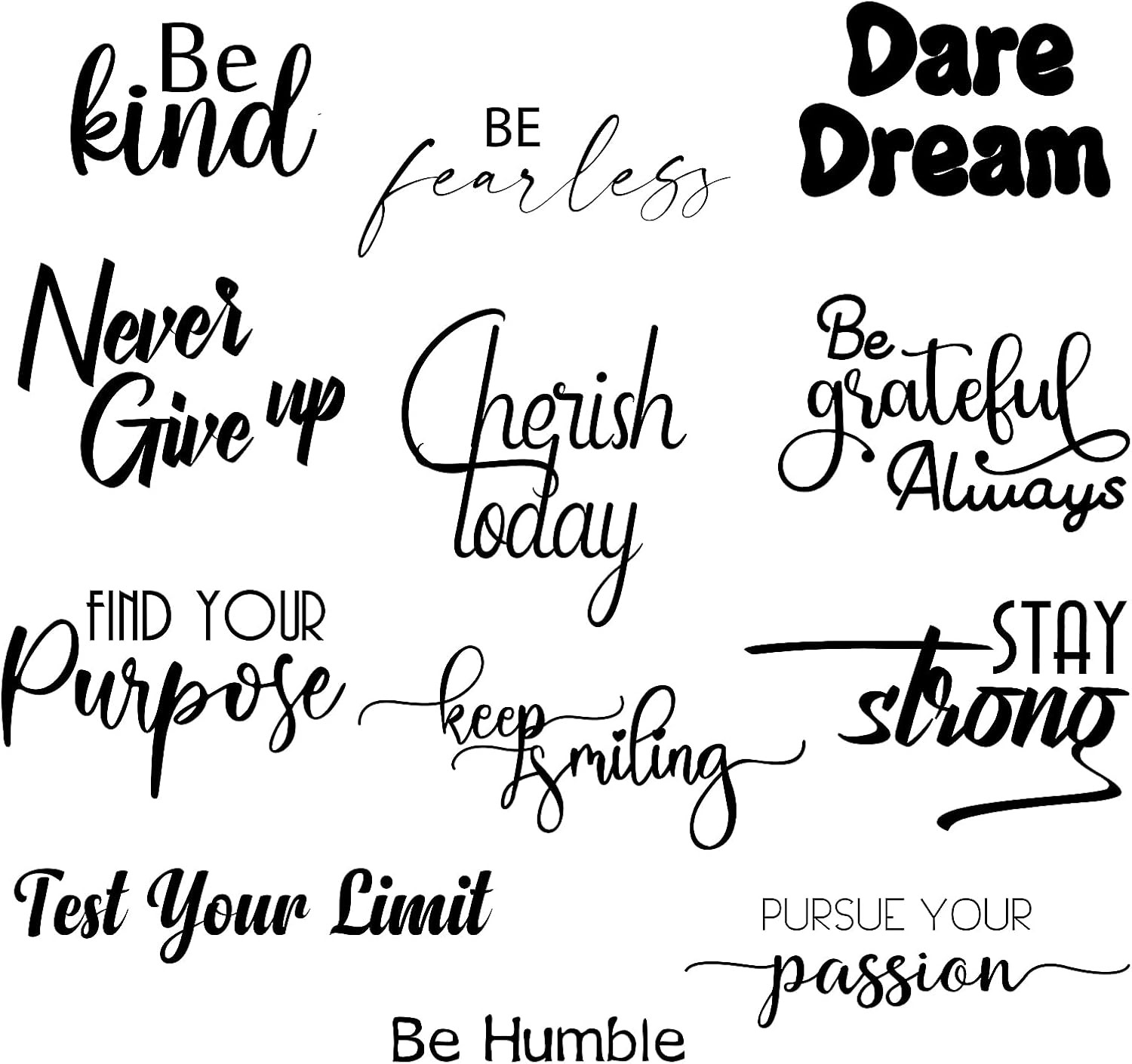 12 Pcs Inspirational Vinyl Wall Decals Motivational Quotes Stickers Large Peel a
