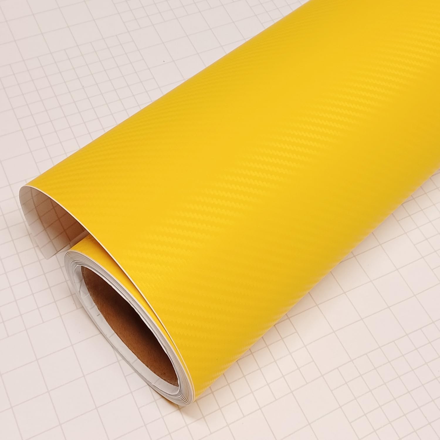DIYAH 3D Yellow Carbon Fiber Film Twill Weave Vinyl Sheet Roll Wrap DIY Decal…