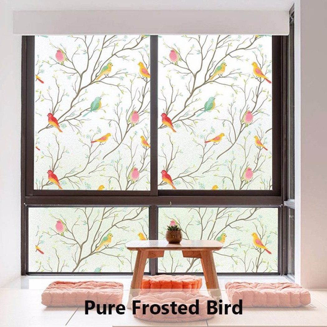 Unique Opaque Frosted Bird Film Sticker for Privacy and Safety Assurance