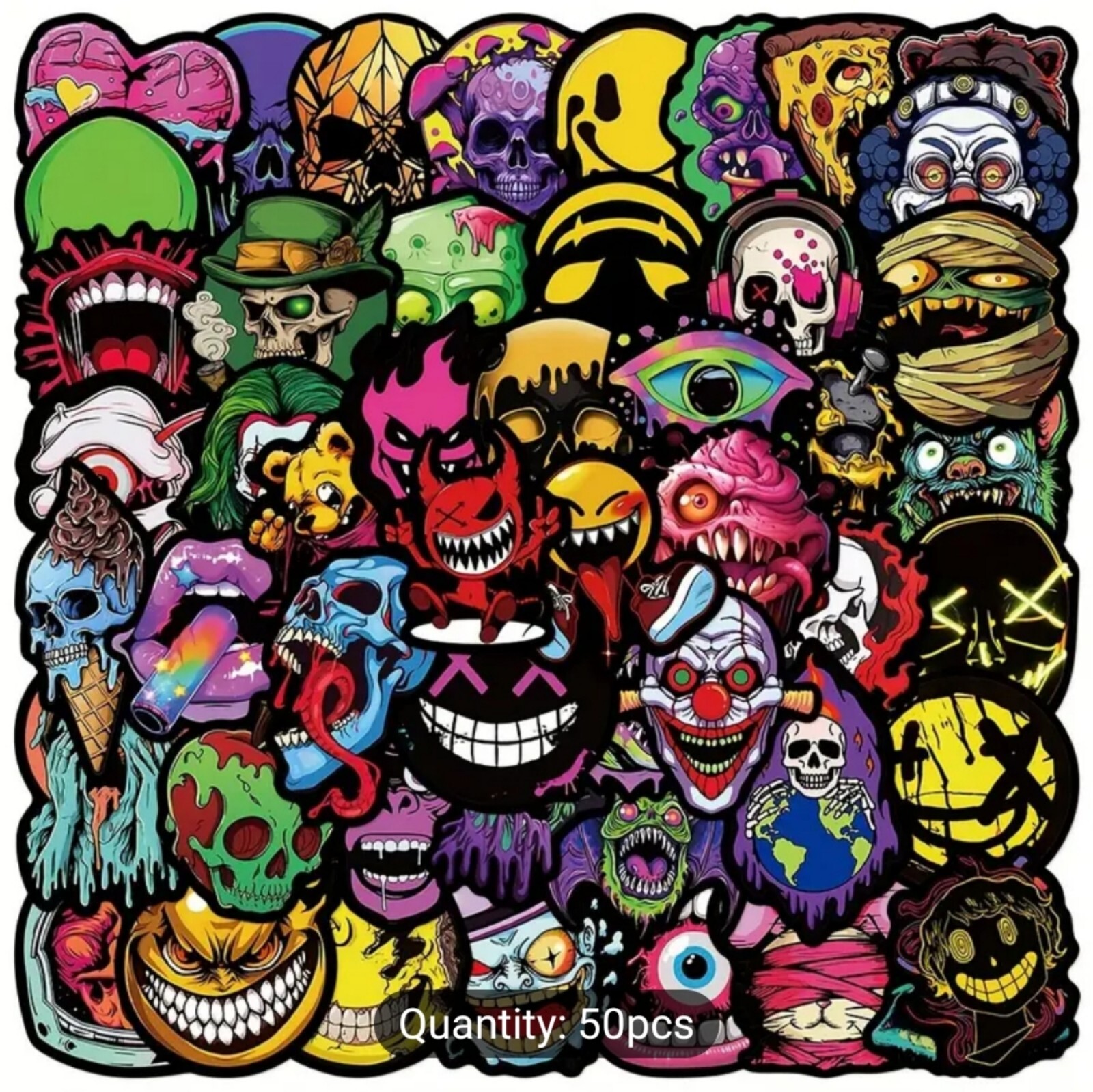 20 PCS Halloween Spooky Creepy Trippy Hippie Monsters Stickers BRAND NEW