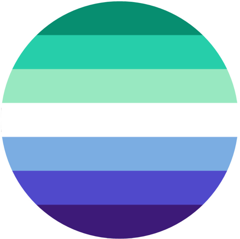 Gay Pride Flag MLM – 3 Inch Circle Sticker 3″ x 3″ – LGBTQ+ Support