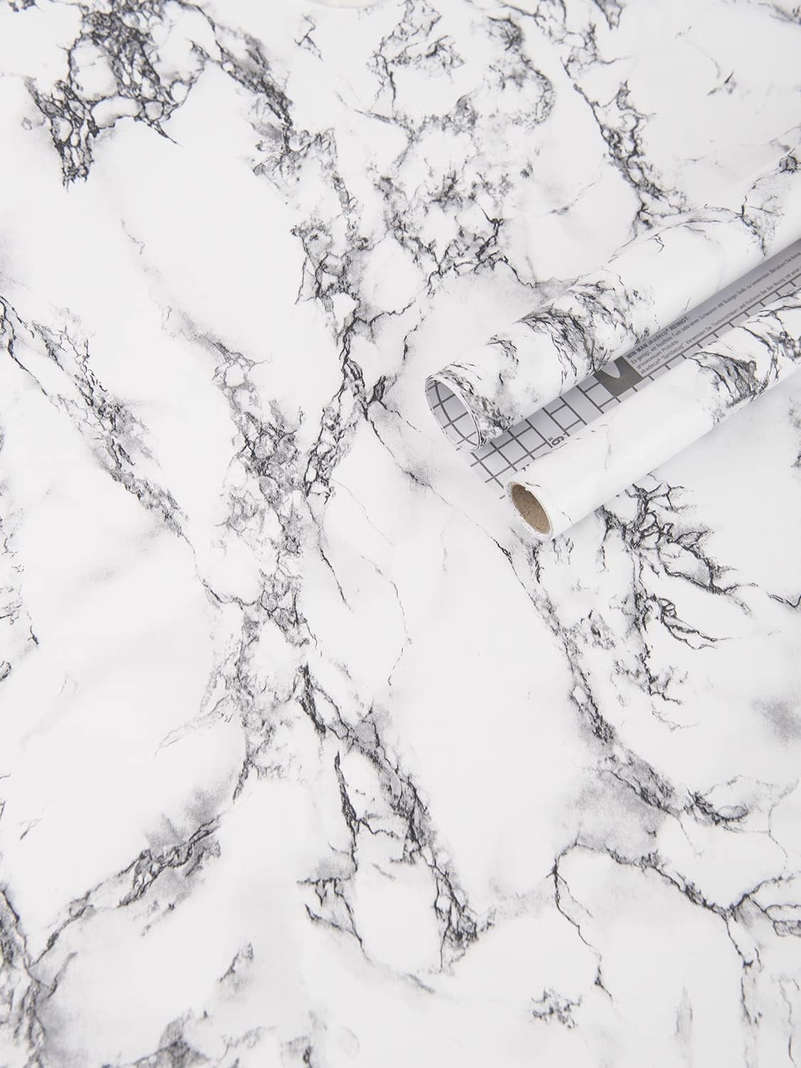 Quality Black/White Marble Contact Paper – Easy Application 15.8″ x 120″