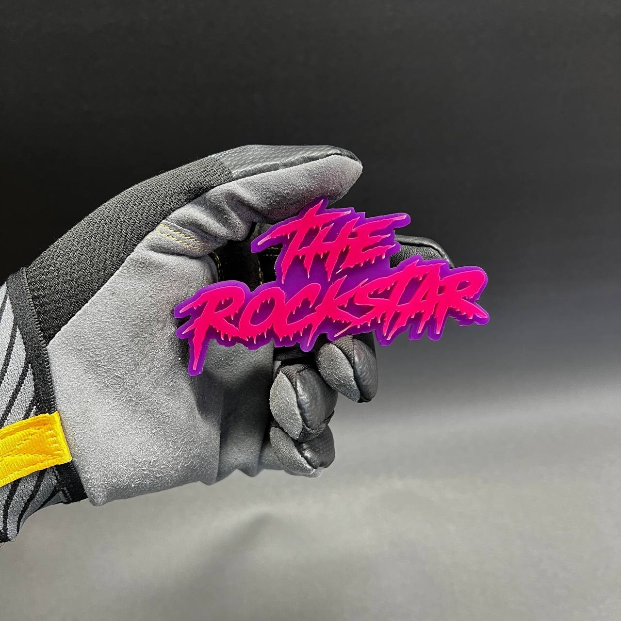 1x “the rockstar” Custom Text 3D Acrylic Car Emblem Badge Multicolor Laser Cut