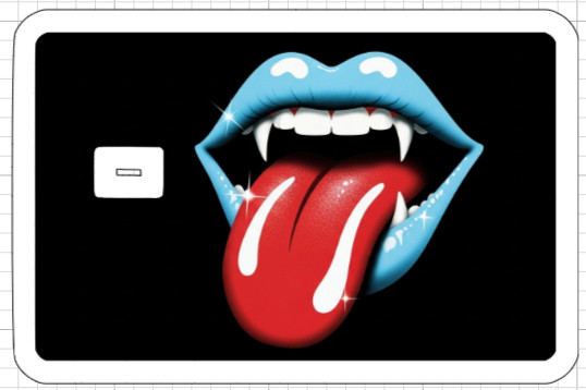 Vampire Lips Credit Debit Card Skin ATM Sticker Kiss Horror Rolling Stones USA