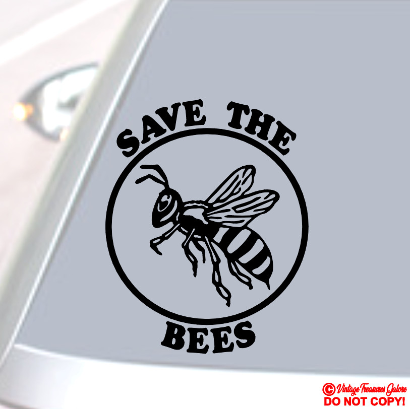 SAVE THE BEES ~Vinyl Decal Sticker Car Rear Window Wall Bumper Honey Bumble Jdm