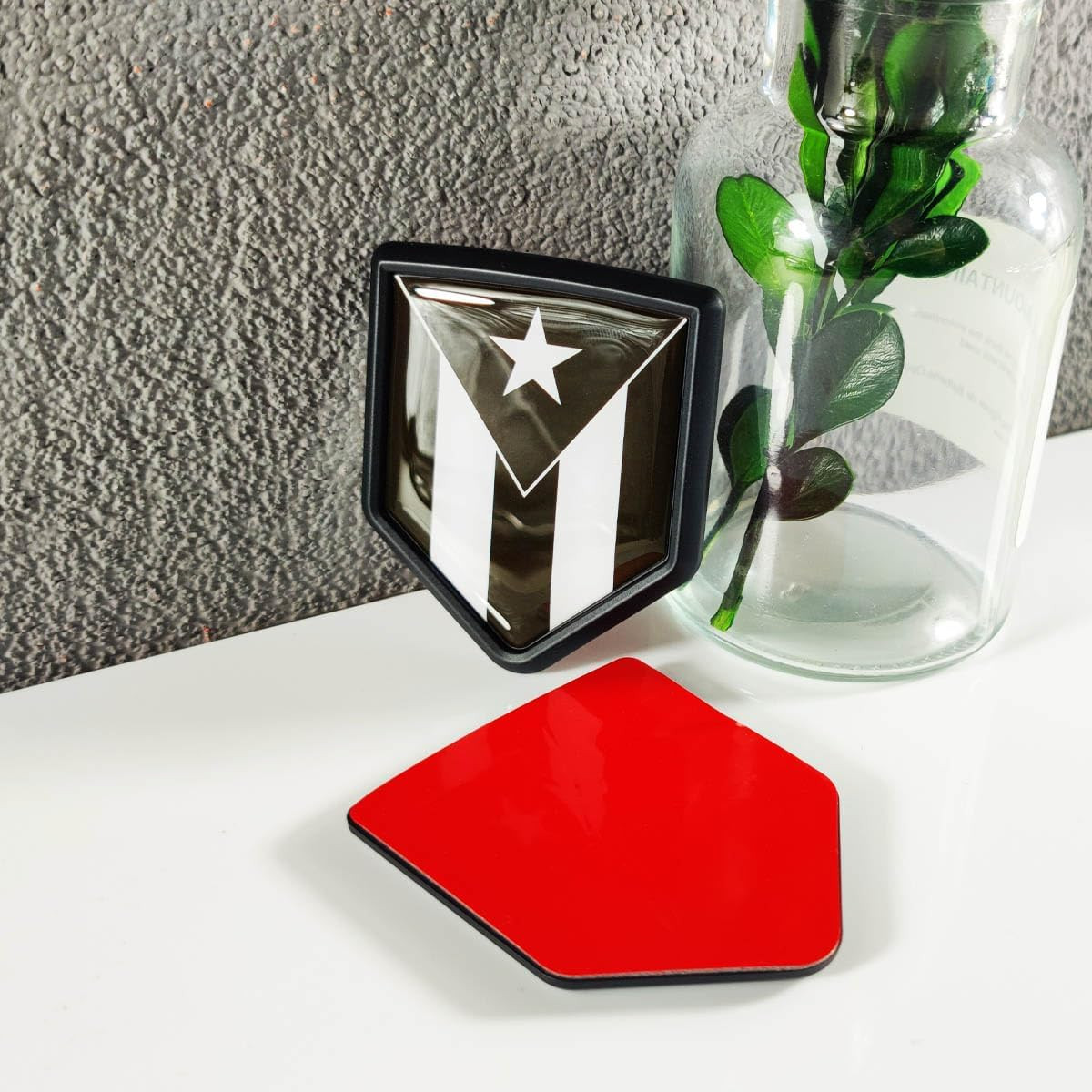 Black Puerto Rico Flag Decal Sticker Car Emblem Puerto Rican Flag Car Decoration