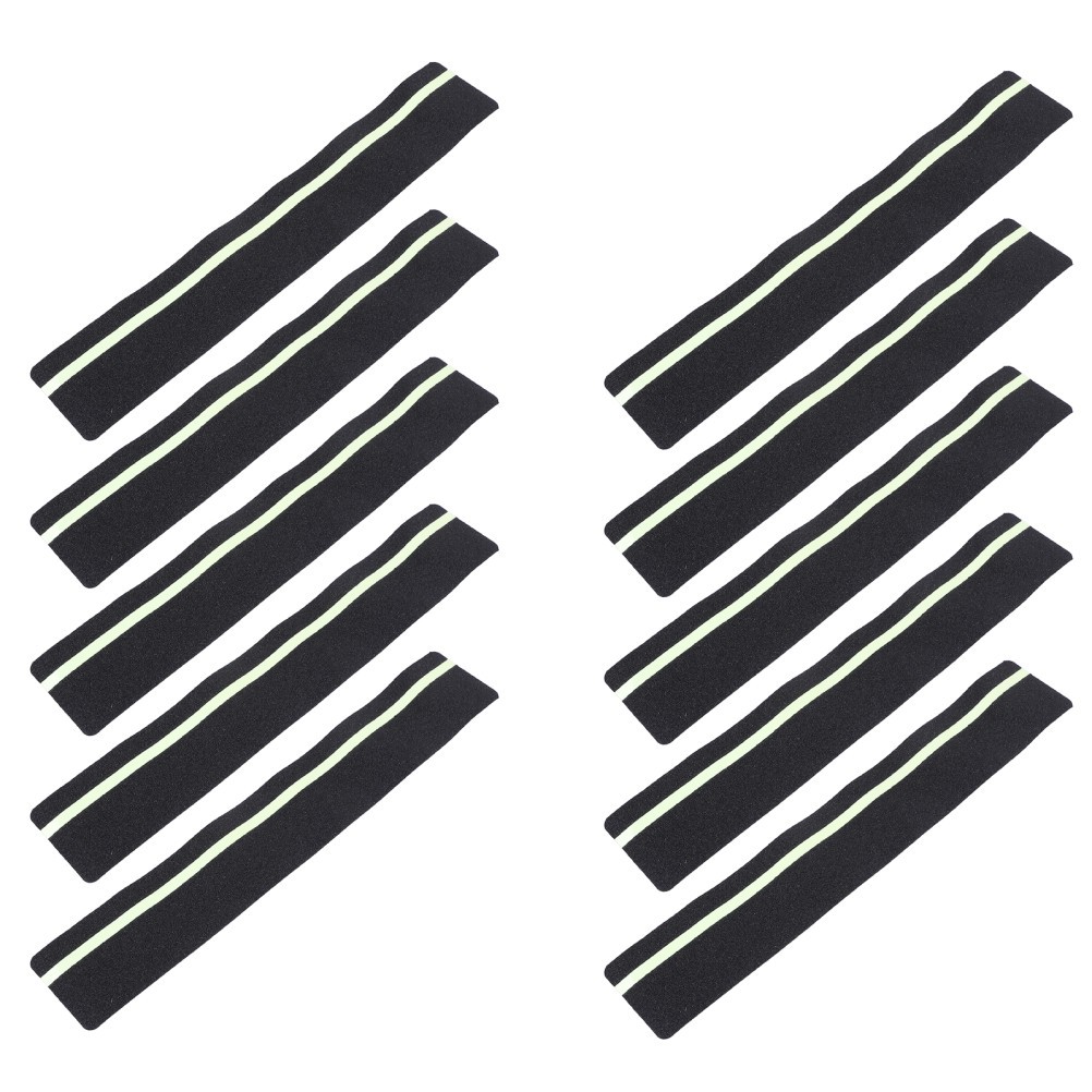 10Pcs High Friction Stair Tread Tape Pet Material Glow in Dark Nonslip Step Grip