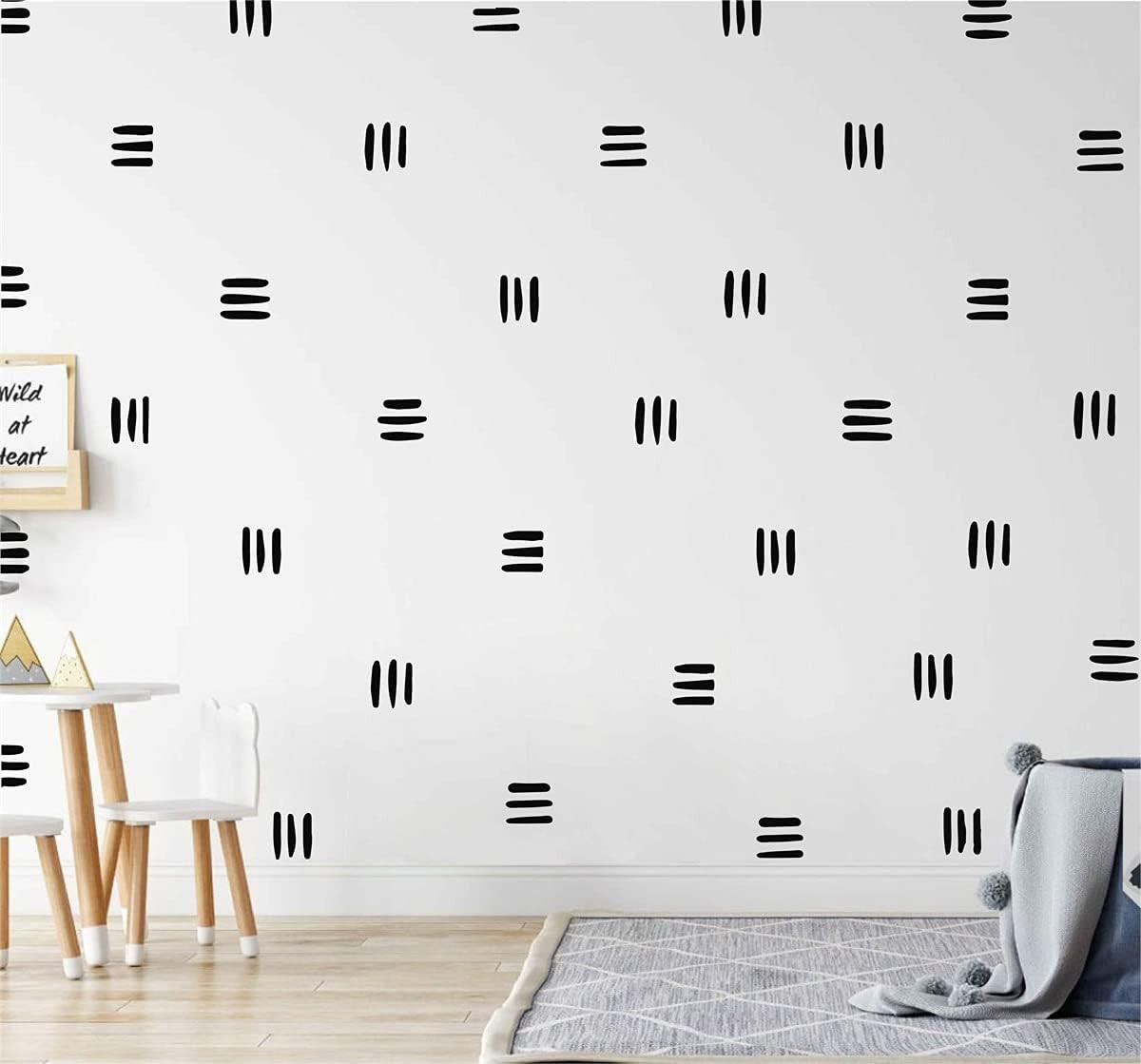 120pcs Modern Line Wall Stickers Boho Nursery Kids Living Room Scandinavian Home