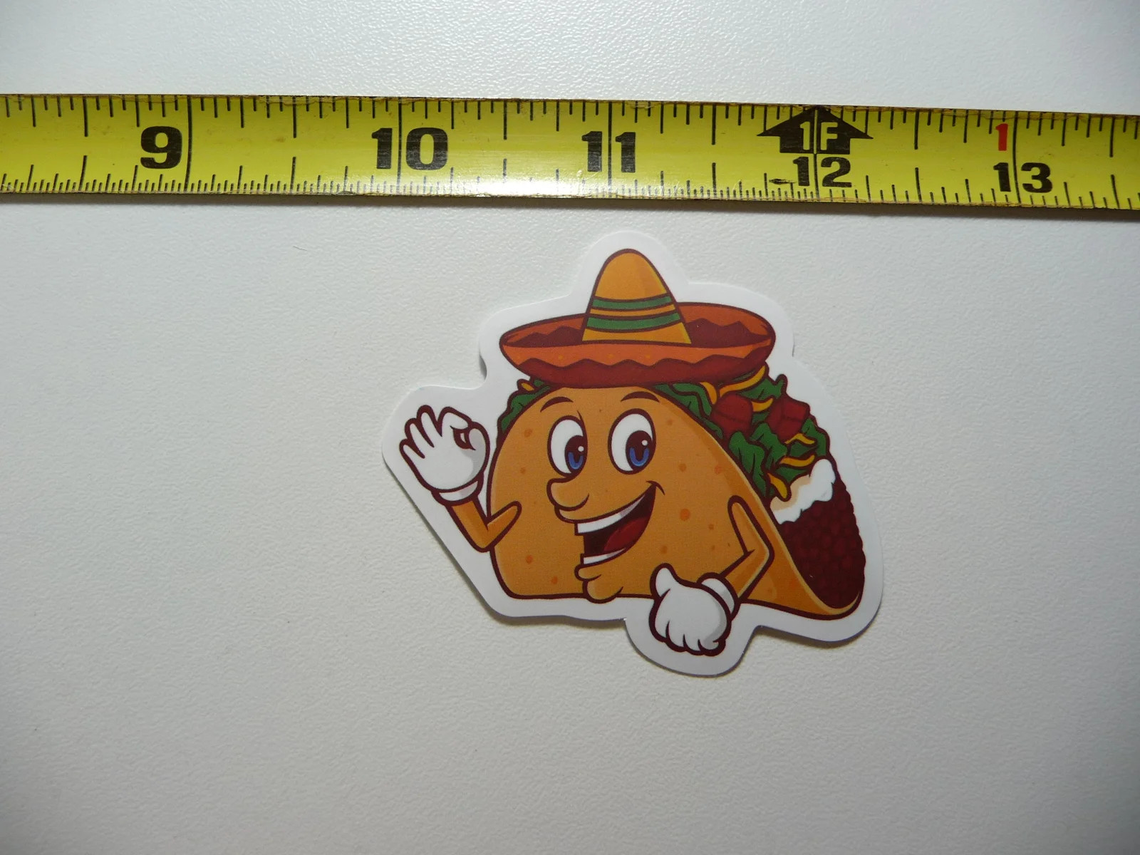 HAPPY TACO THUMBS UP OK SMALL STICKER DECAL MEXICAN FOOD MEXICO FUNNY